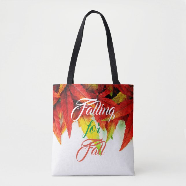 Falling for fall autumn maple leaves tote bag (Front)