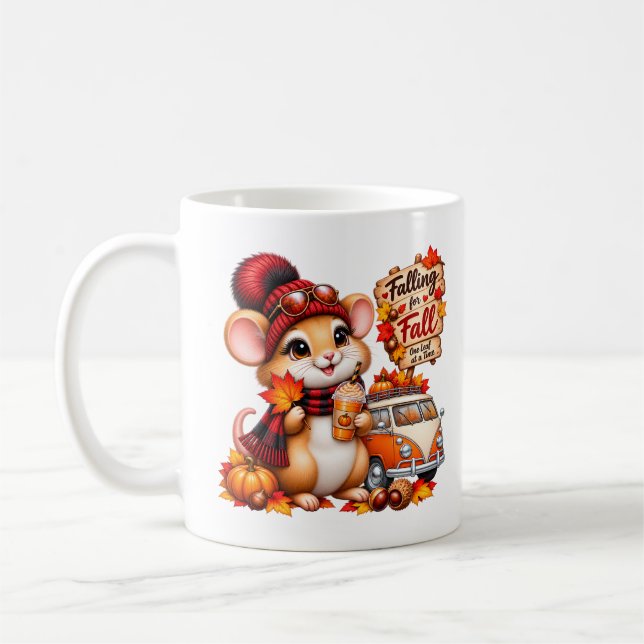 Falling for Fall — One Leaf at a Time | Cute Autum Coffee Mug (Left)