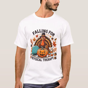 Falling For Physical Therapy Pt Pumpkin Fall Thank T-Shirt