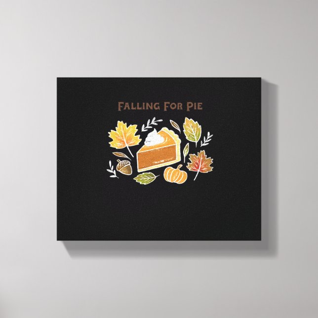 Falling for Pie – Cozy Autumn Pumpkin Pie Design C Canvas Print (Front)
