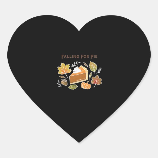 Falling for Pie – Cozy Autumn Pumpkin Pie Design C Heart Sticker (Front)