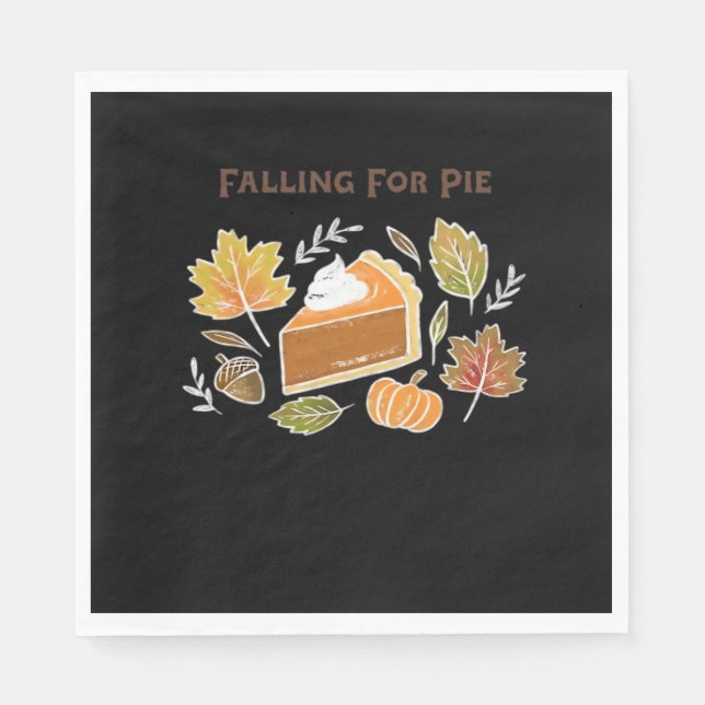Falling for Pie – Cozy Autumn Pumpkin Pie Design C Napkin (Front)