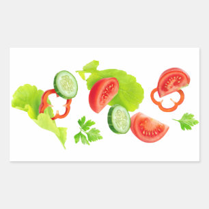 Falling fresh vegetables sticker