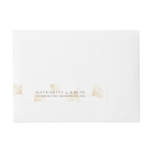 Falling Gold Ginkgo Leaves Wraparound Label