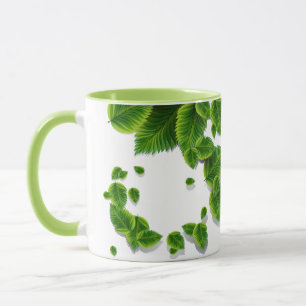 Falling Green Leaves Mug