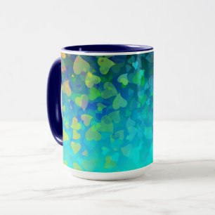 Falling Hearts Aqua Mug