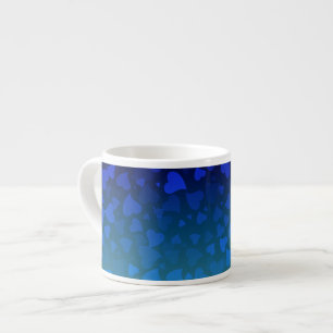 Falling Hearts Blue Espresso Cup
