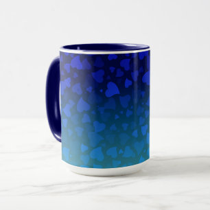 Falling Hearts Blue Mug