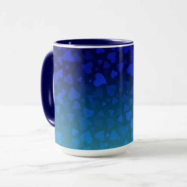 Falling Hearts Blue Mug (Front Left)
