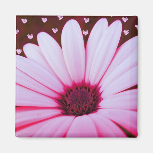 Falling Hearts Flower Magnet (Front)