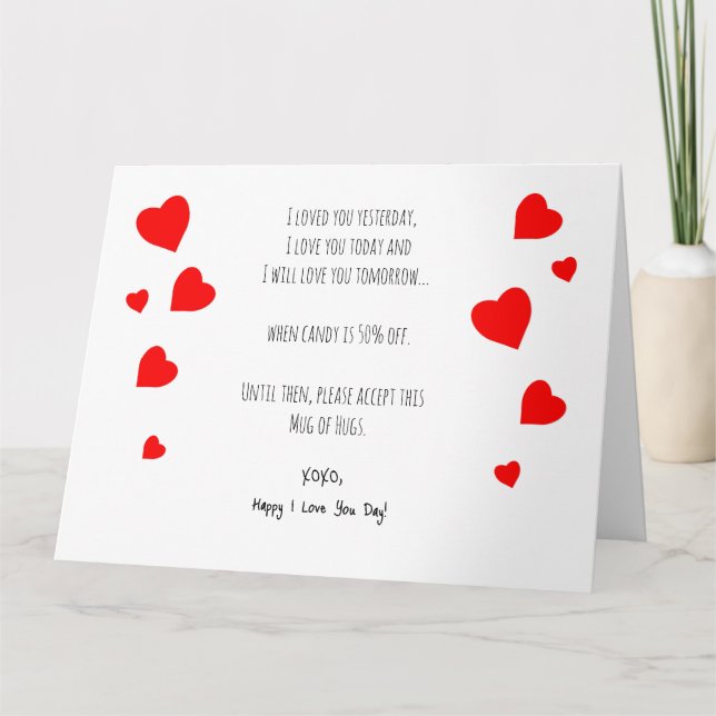 Falling Hearts I Love You Card (Front)