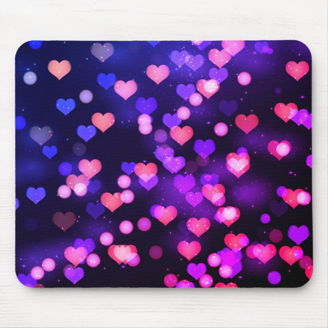 Falling hearts love mouse pad (Front)