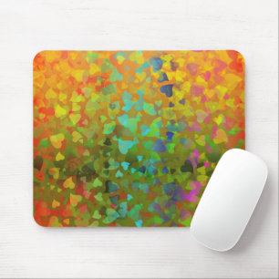 Falling Hearts Orange Mouse Pad