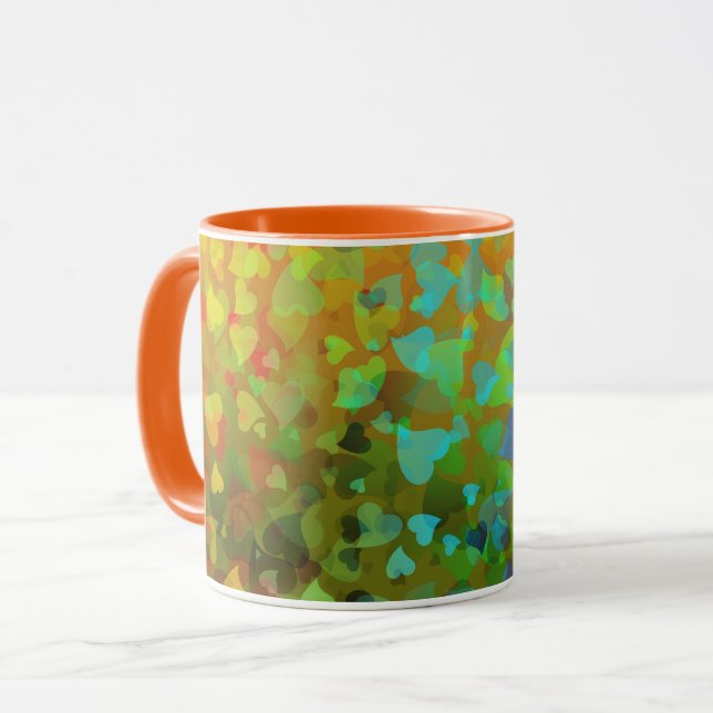 Falling Hearts Orange Mug (Front Left)