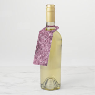 Falling Hearts - Pink Bottle Tag