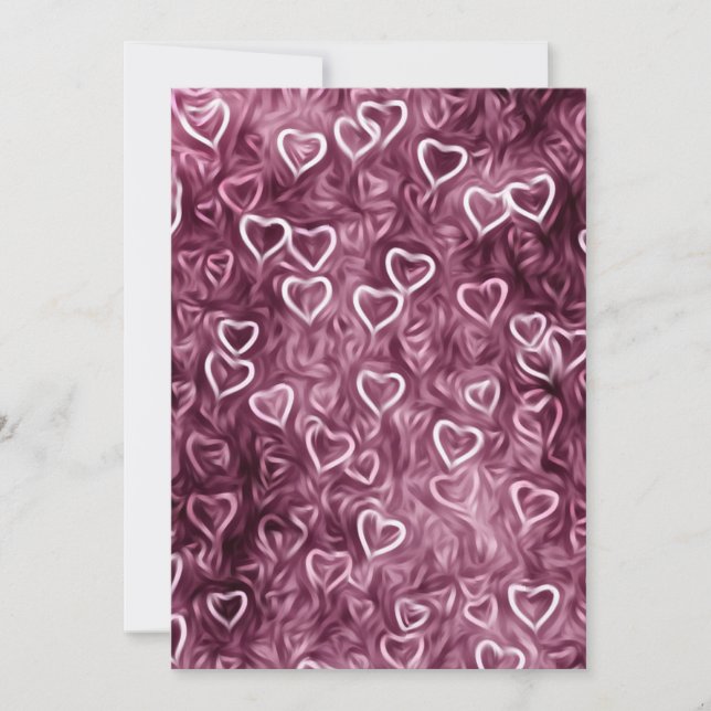 Falling Hearts - Pink Invitation (Front)