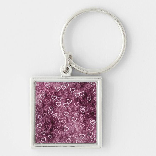 Falling Hearts - Pink Keychain (Front)