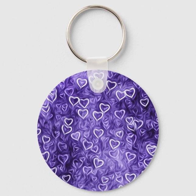 Falling Hearts - Purple Keychain (Front)