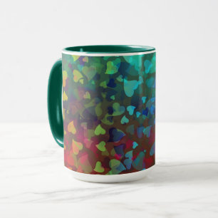 Falling Hearts Red and Green Mug
