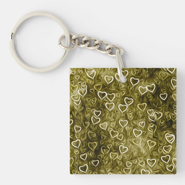 Falling Hearts - Yellow Keychain (Front)