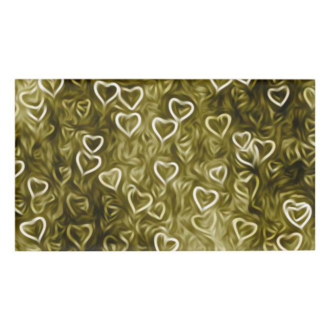 Falling Hearts - Yellow Name Tag (Front)