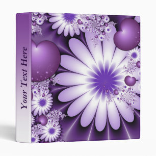 Falling in Love Abstract Art Flowers & Hearts Text Binder