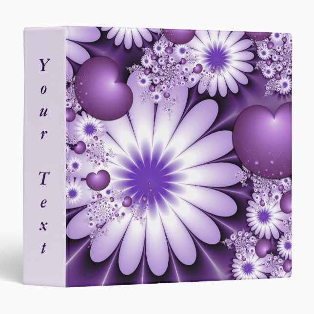 Falling in Love Abstract Art Flowers & Hearts Text Binder (Front/Spine)