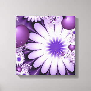 Falling in Love Abstract Flowers & Hearts Fractal Canvas Print