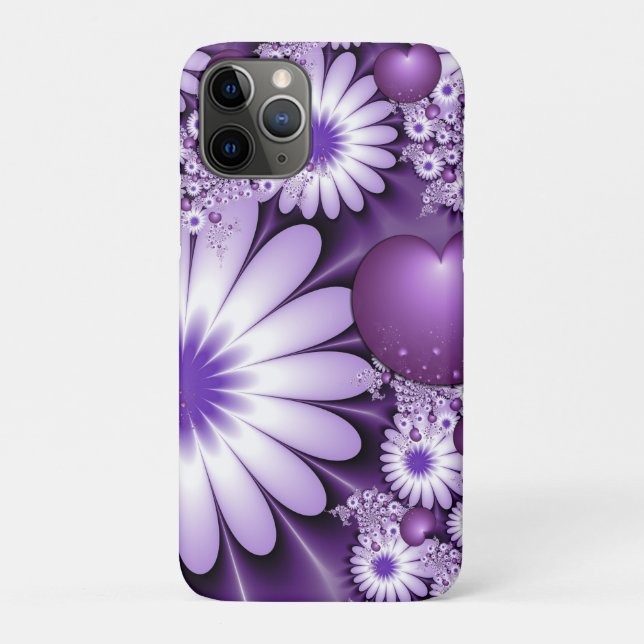 Falling in Love Abstract Flowers & Hearts Fractal Case-Mate iPhone Case (Back)