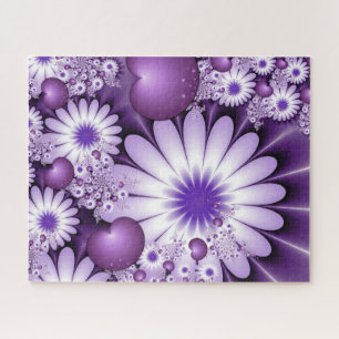 Falling in Love Abstract Flowers & Hearts Fractal Jigsaw Puzzle