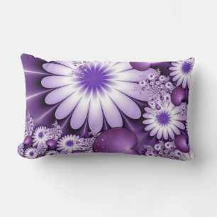 Falling in Love Abstract Flowers & Hearts Fractal Lumbar Pillow