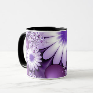 Falling in Love Abstract Flowers & Hearts Fractal Mug
