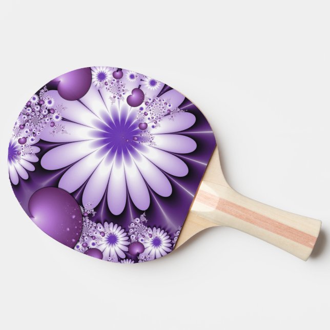 Falling in Love Abstract Flowers & Hearts Fractal Ping Pong Paddle (Side)