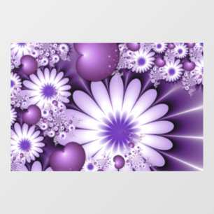 Falling in Love Abstract Flowers & Hearts Fractal Window Cling