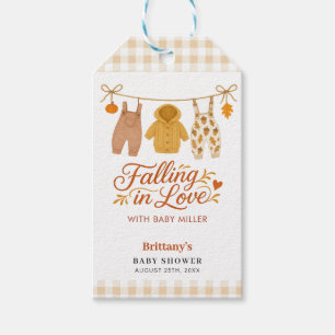 Falling in Love Autumn Baby Clothes Baby Shower Gift Tags