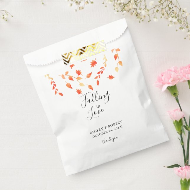 Falling in Love Autumn Wedding Bridal Foliage   Favour Bag (Sealed)