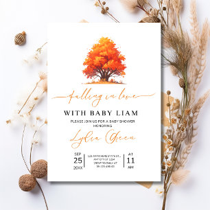 Falling in Love Baby Shower, Autumn Baby Shower Invitation