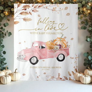Falling In Love Baby Shower Backdrop Tapestry