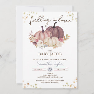 Falling in Love Baby Shower, Rustic Floral Shower Invitation