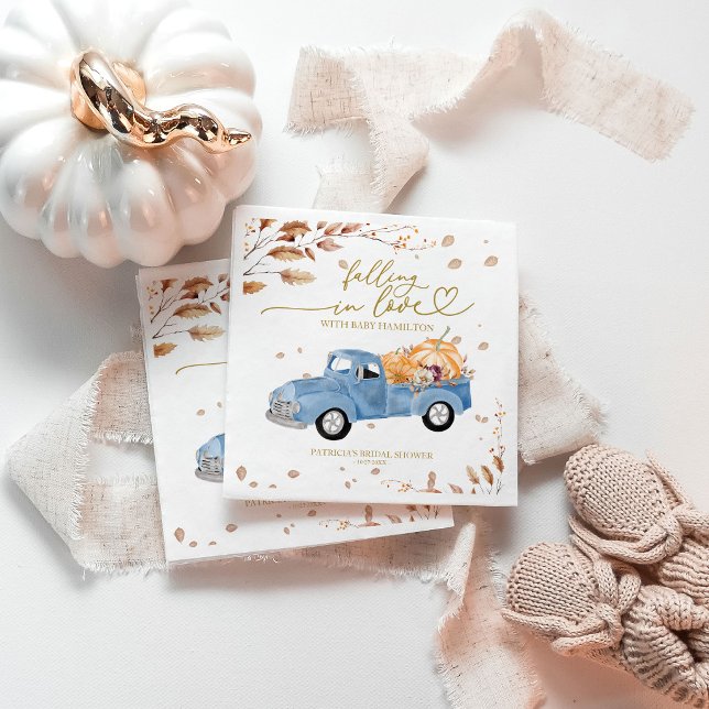 Falling In Love Fall Baby Shower Napkin (Creator Uploaded)