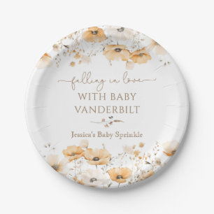 Falling In Love Fall Wildflower Baby Shower  Paper Plate
