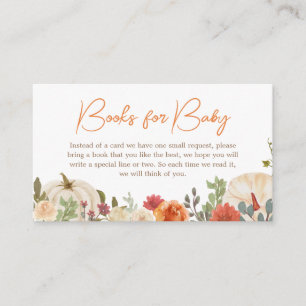 Falling In Love Floral Pumpkin Books for Baby Enclosure Card