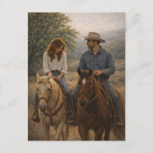 Falling in Stride   Western Horse Art   Postcard