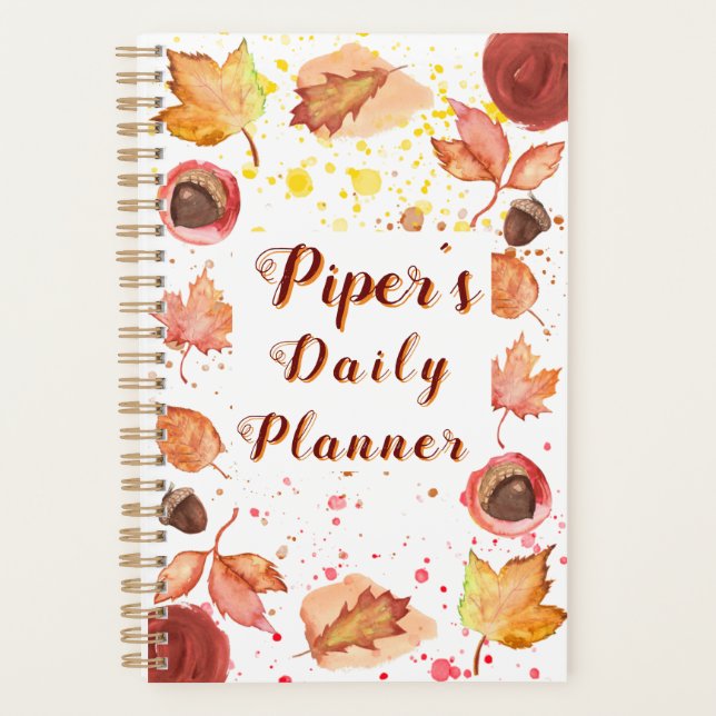 Falling into Fun Personalized Daily Planner (Front)