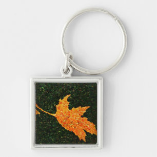 Falling Leaf Oil Painting Key Chain