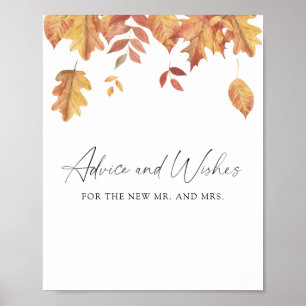 Falling leaves - advice and wishes poster