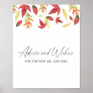 Falling leaves - advice and wishes poster