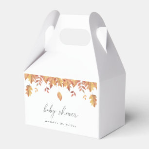 Falling leaves autumn baby shower favor box