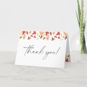 Falling leaves autumn baby shower - Thank You Card