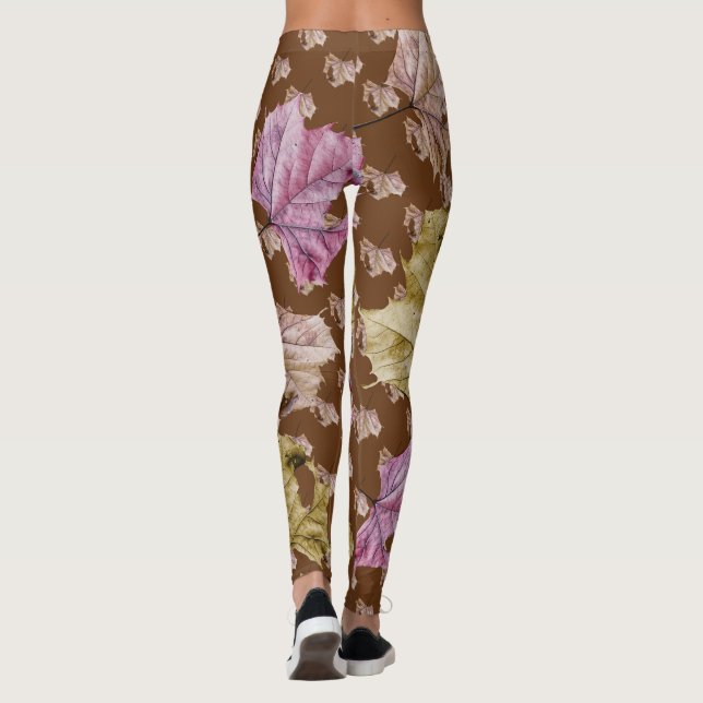 "falling leaves" autumn LEGGINGS (Back)